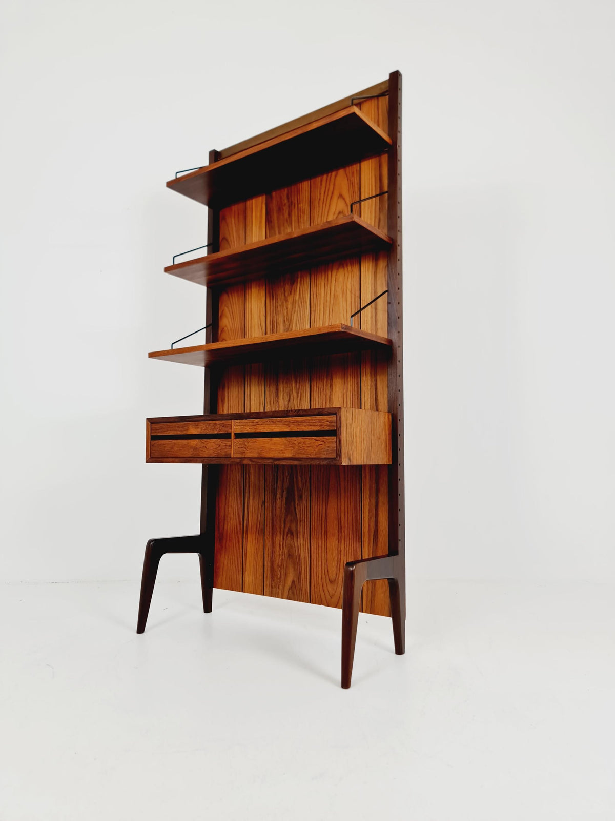 Ultra Rare Poul Cadovius Rosewood Wall Unit / Shelving System (1960s) – Mid-Century Modern Danish Masterpiece