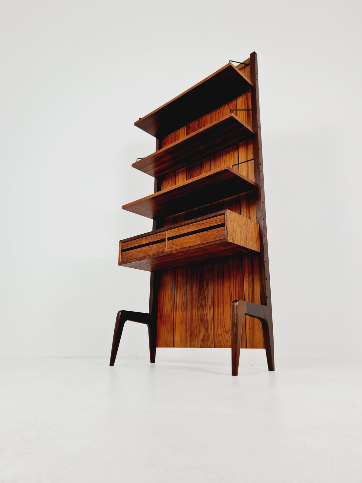 Ultra Rare Poul Cadovius Rosewood Wall Unit / Shelving System (1960s) – Mid-Century Modern Danish Masterpiece