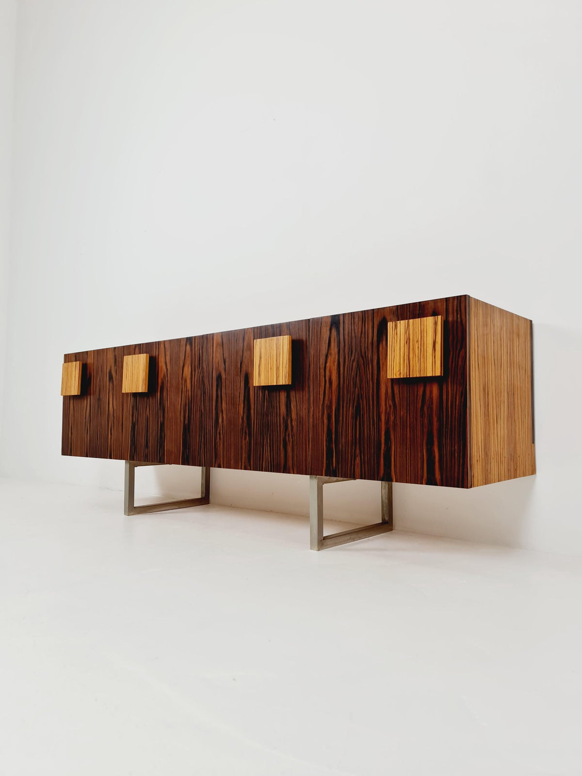 Rare Mid Century Rosewood Sideboard Room Divider | Freestanding Credenza Late 1960s | Danish Modern Long Credenza