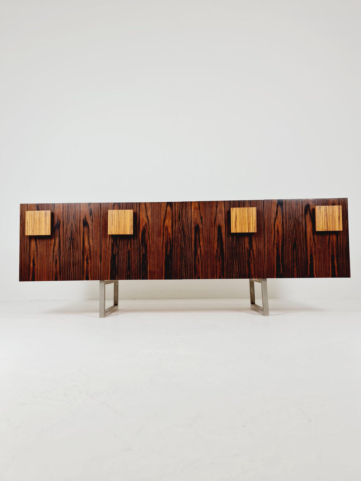 Rare Mid Century Rosewood Sideboard Room Divider | Freestanding Credenza Late 1960s | Danish Modern Long Credenza