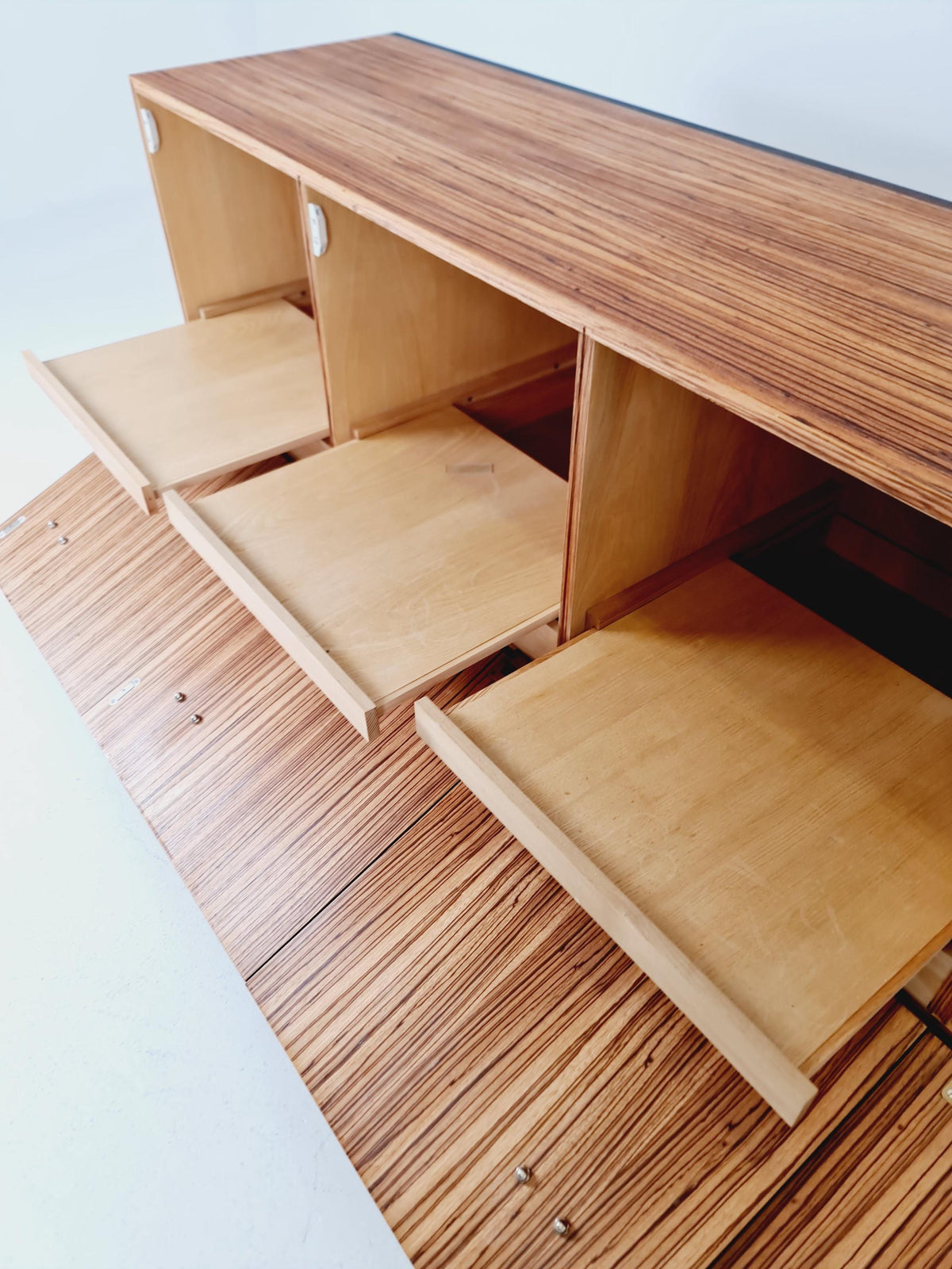 Rare Mid Century Rosewood Sideboard Room Divider | Freestanding Credenza Late 1960s | Danish Modern Long Credenza