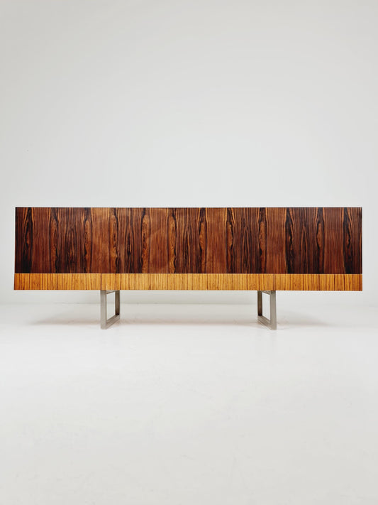 Rare Mid Century Rosewood Sideboard Room Divider | Freestanding Credenza Late 1960s | Danish Modern Long Credenza