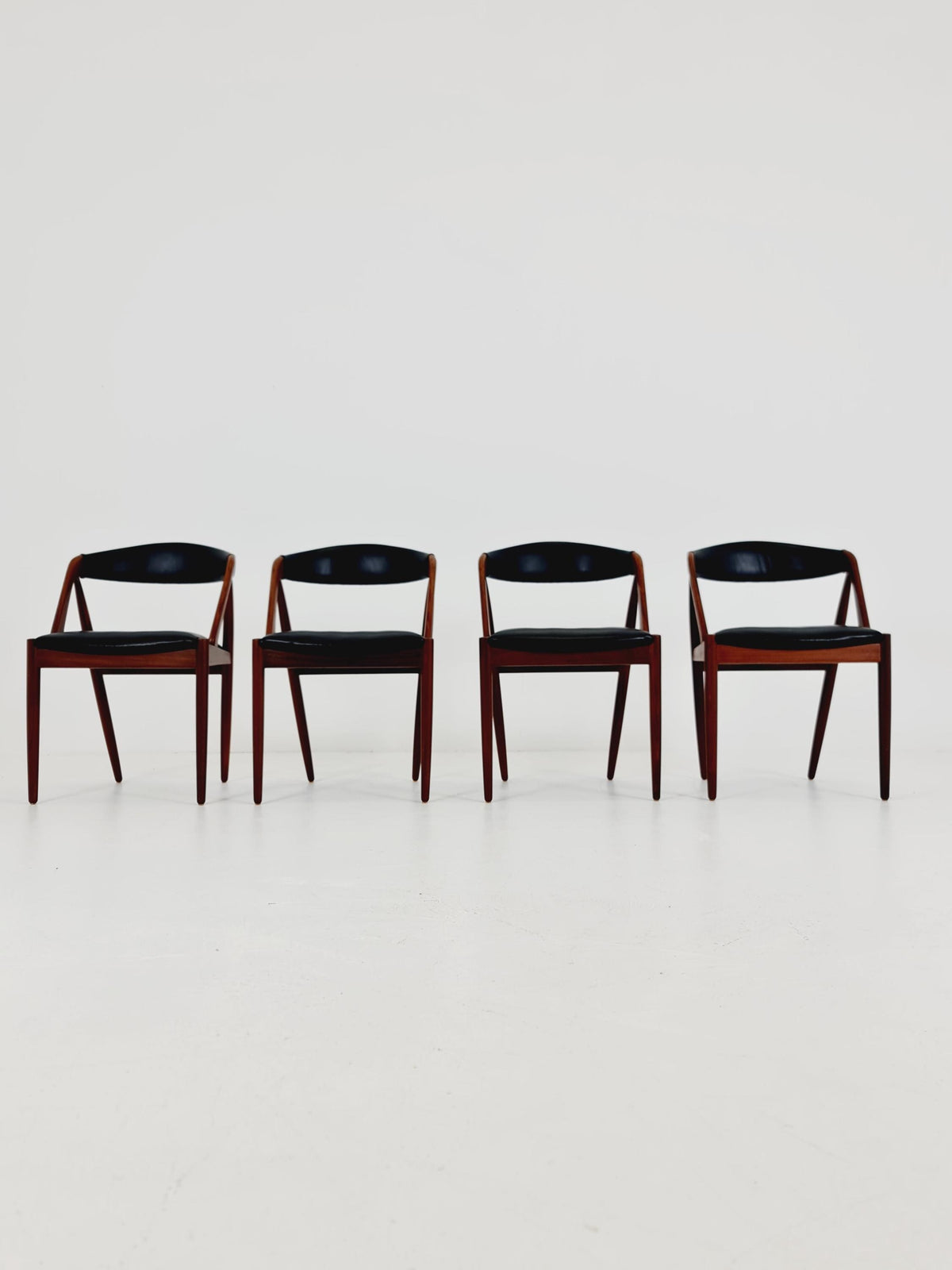 Vintage Danish solid teak dining chairs By Kai Kristiansen for Schou Andersen , 1960s, Set of 4