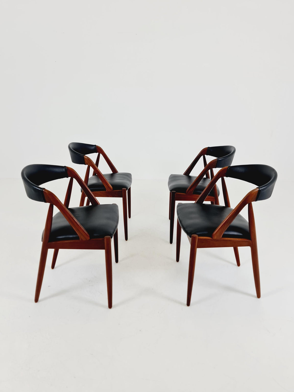 Vintage Danish solid teak dining chairs By Kai Kristiansen for Schou Andersen , 1960s, Set of 4