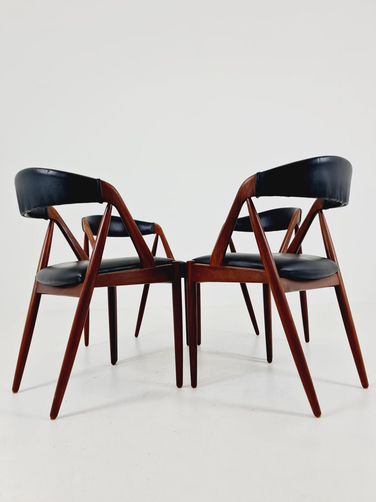 Vintage Danish solid teak dining chairs By Kai Kristiansen for Schou Andersen , 1960s, Set of 4