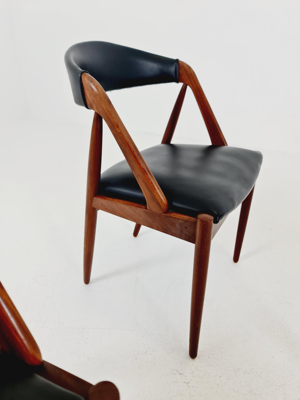 Vintage Danish solid teak dining chairs By Kai Kristiansen for Schou Andersen , 1960s, Set of 4