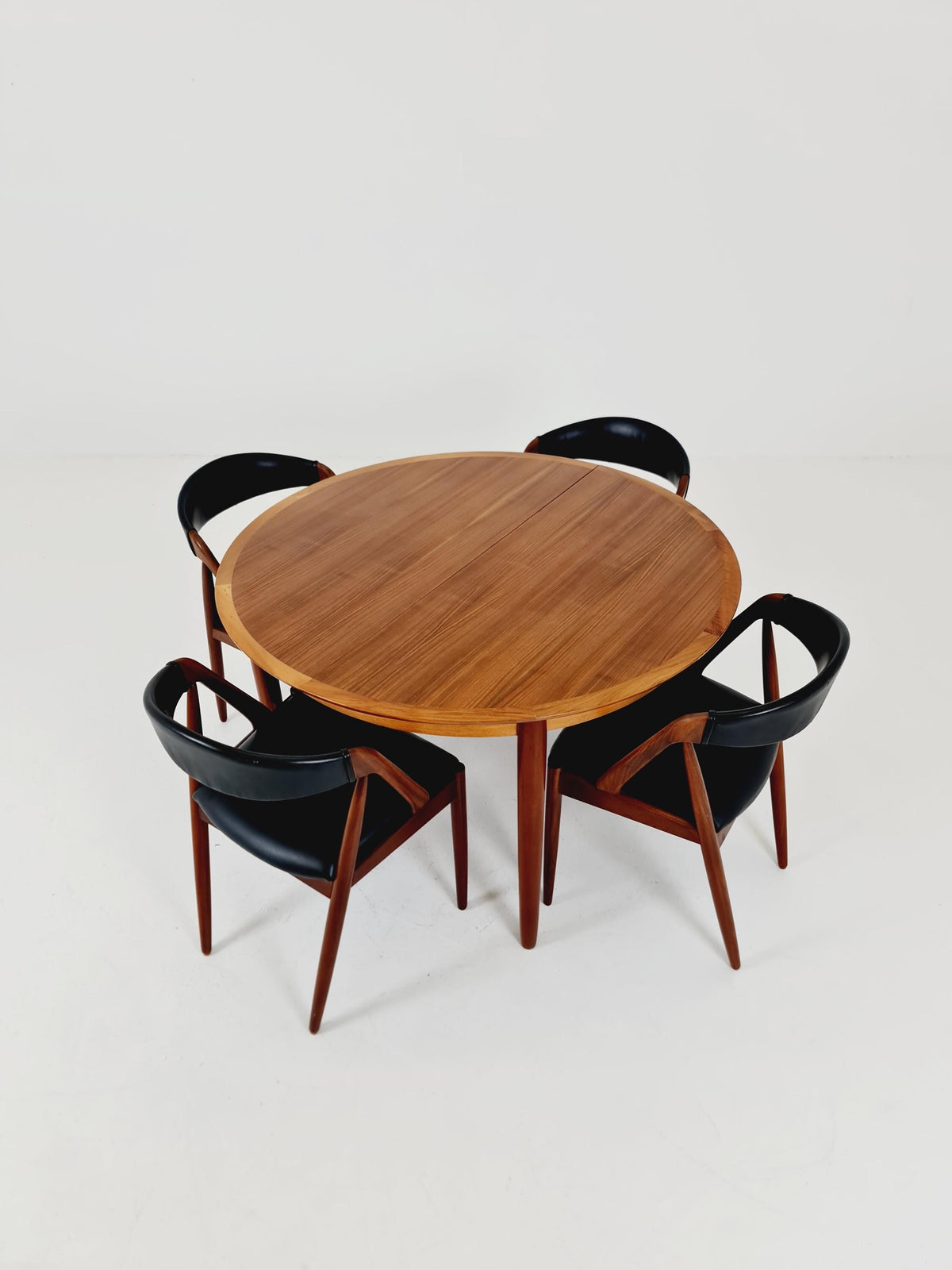 Vintage Danish solid teak dining chairs By Kai Kristiansen for Schou Andersen , 1960s, Set of 4
