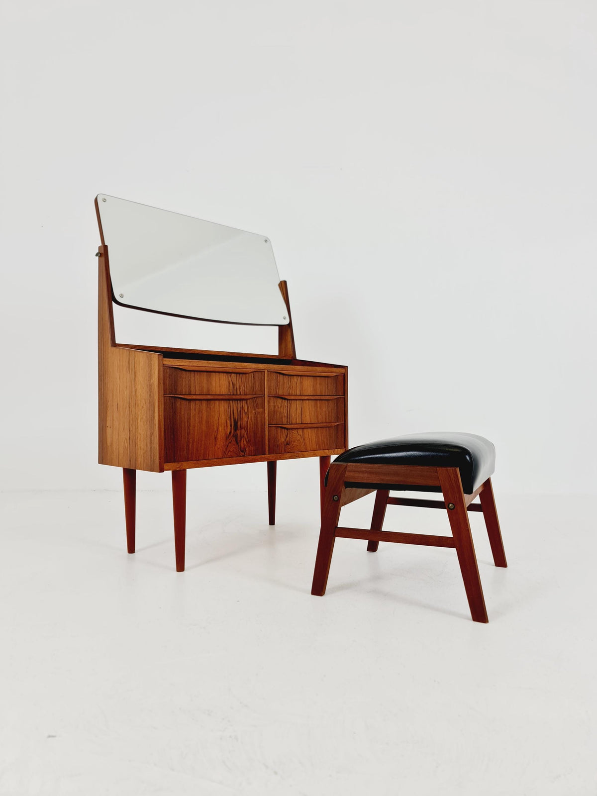 Mid Century Modern Danish Rosewood vanity table/ make up by Cs Odense Furniture, 1960s