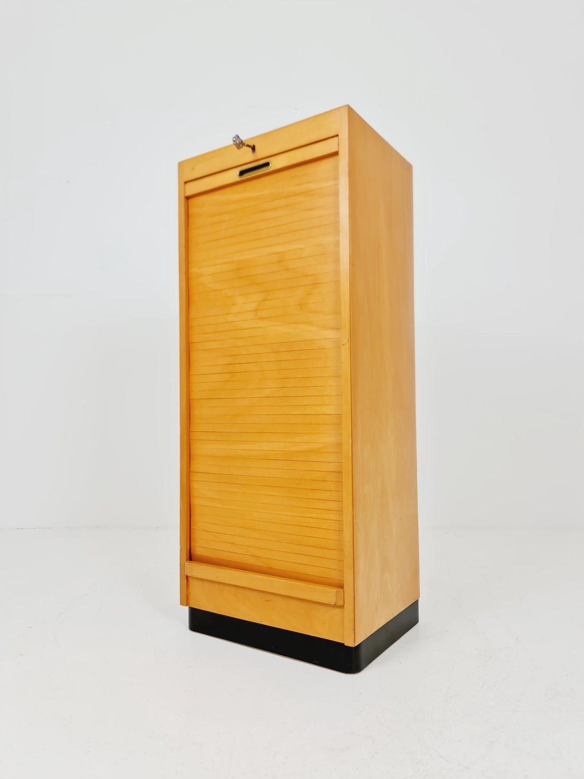 Bauhaus German roll document cabinet in Ash Wood by MW Büro Möbel , 1930s