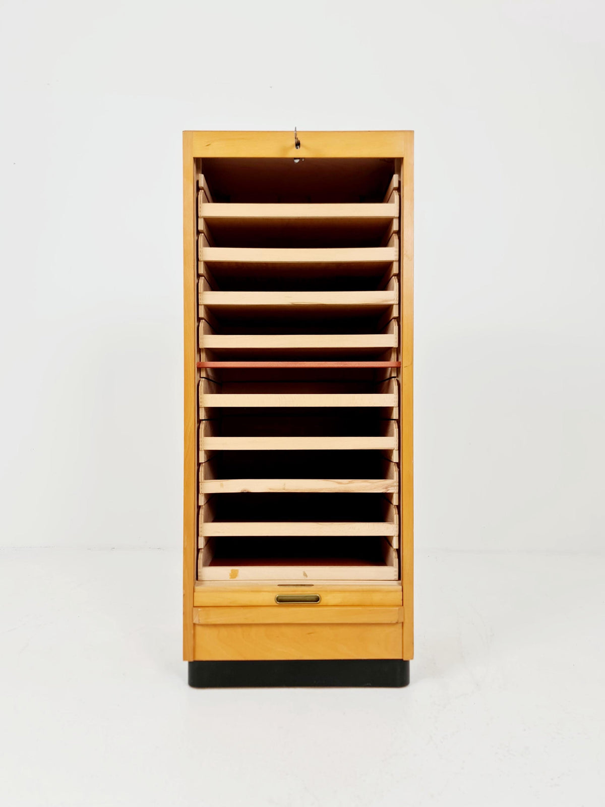 Bauhaus German roll document cabinet in Ash Wood by MW Büro Möbel , 1930s