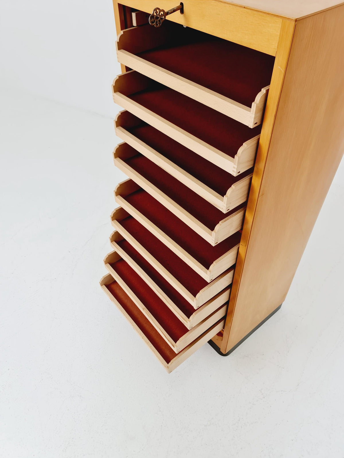 Bauhaus German roll document cabinet in Ash Wood by MW Büro Möbel , 1930s