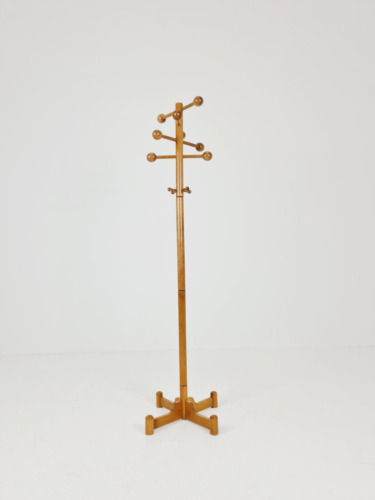 Vintage Mid-Century Modern Wooden Coat Rack – Atomic Sphere Design