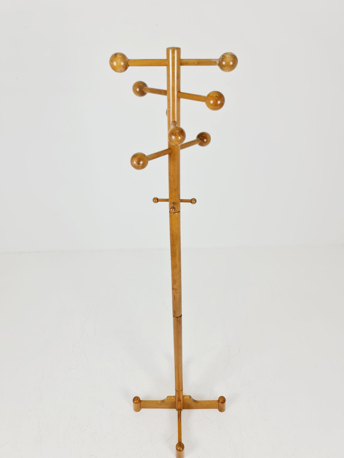 Vintage Mid-Century Modern Wooden Coat Rack – Atomic Sphere Design