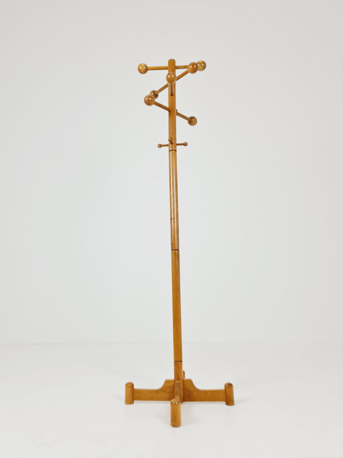 Vintage Mid-Century Modern Wooden Coat Rack – Atomic Sphere Design