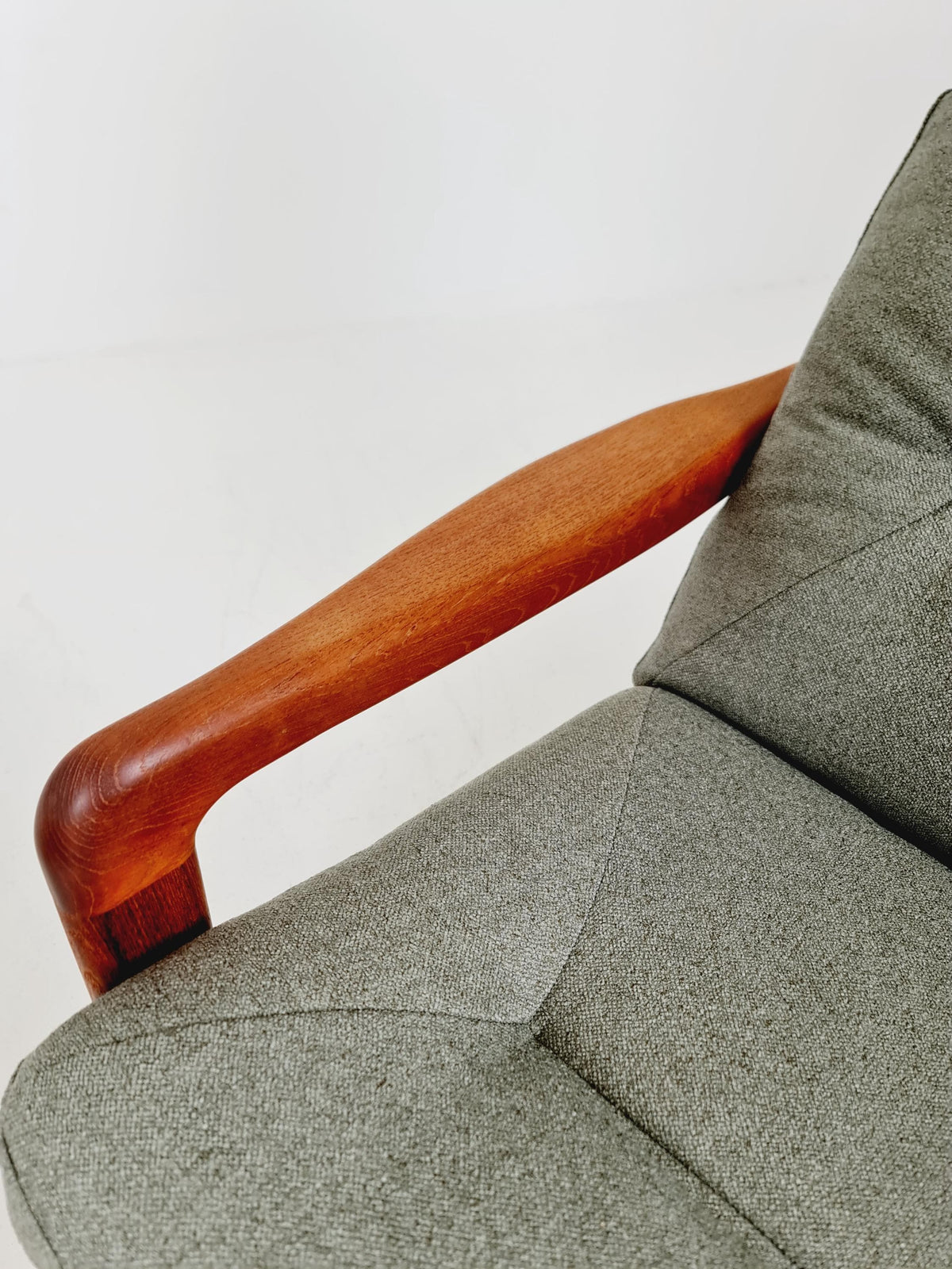 Mid century teak easy lounge chairs With Ottoman by EMC Möbelfabrik , 1970s