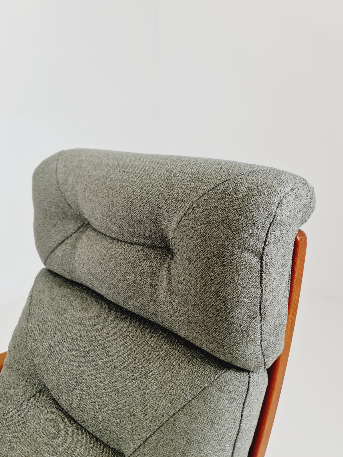 Mid century teak easy lounge chairs With Ottoman by EMC Möbelfabrik , 1970s