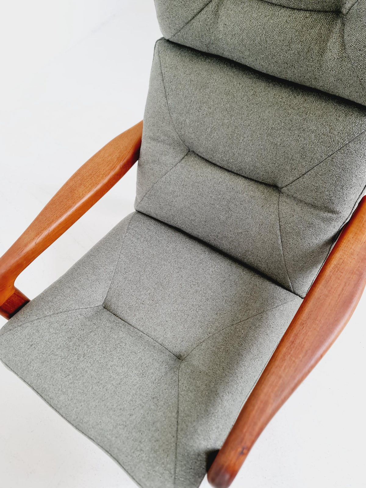 Mid century teak easy lounge chairs With Ottoman by EMC Möbelfabrik , 1970s