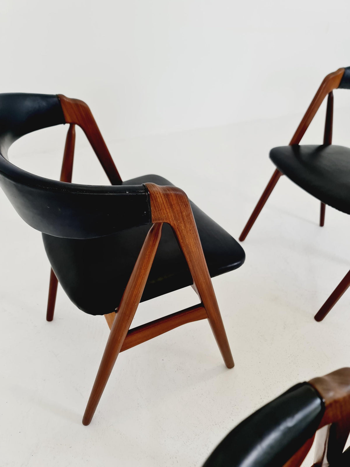 Vintage Danish solid teak dining chairs By Thomas Harlev for Farstrup modell 205 , 1960s, Set of 4
