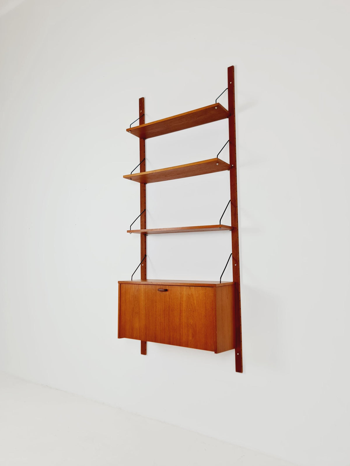 Mid century Danish Teak Wall Unit with Bar Cabinet , Denmark, 1960s