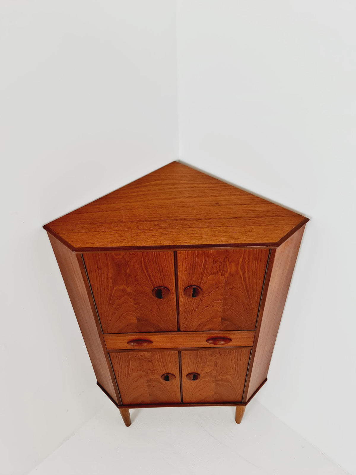 Mid Century Modern danish Drniks corner cabinet teak 1960s