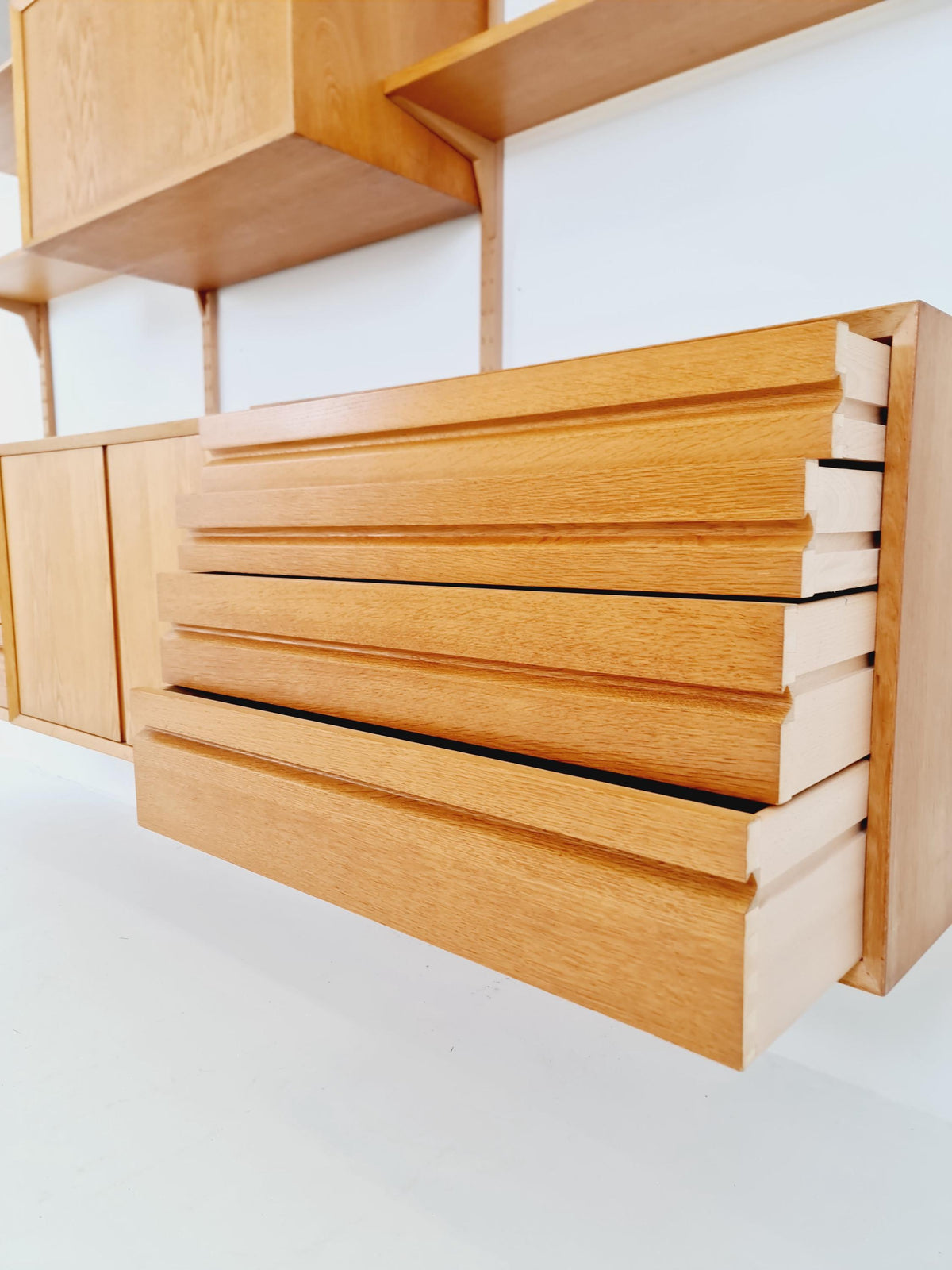 Big Mid century Danish Oak Wall Unit with 6 cabinets by Poul Cadovius for Cado, Denmark, 1960s
