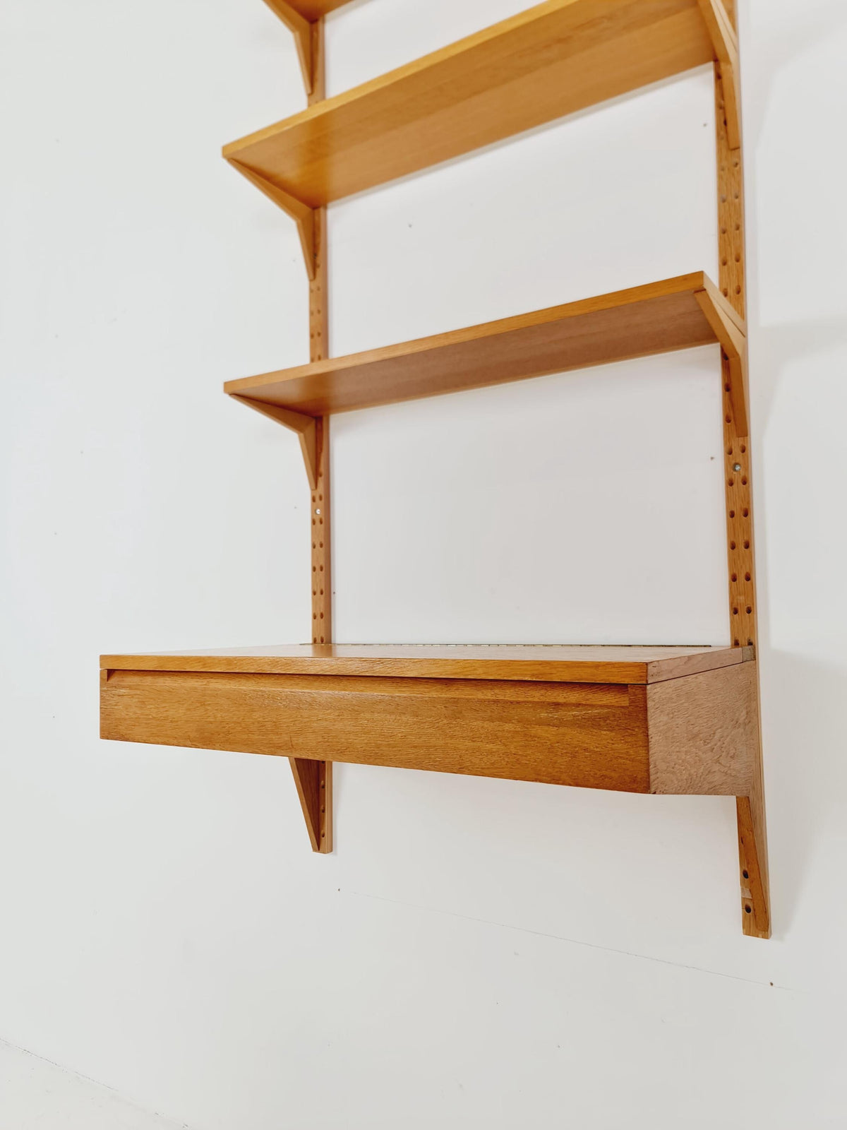 Midcentury Danish Oak Shelving Unit With Desk by Poul Cadovius, 1960s