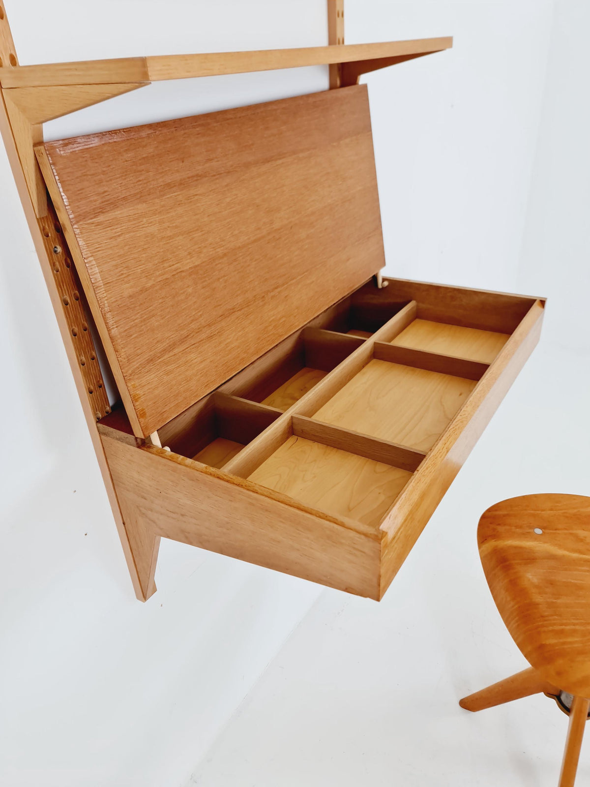 Midcentury Danish Oak Shelving Unit With Desk by Poul Cadovius, 1960s