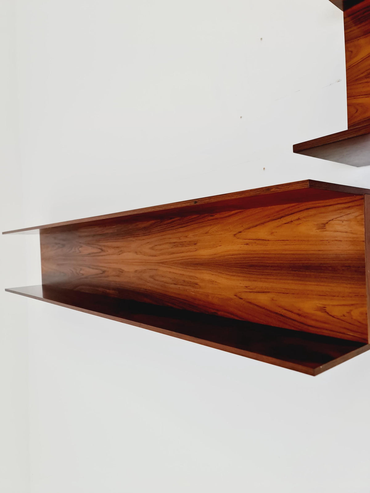 Long Rosewood German Wilheilm Renz for Walter Renz hanging shelf, 1960s