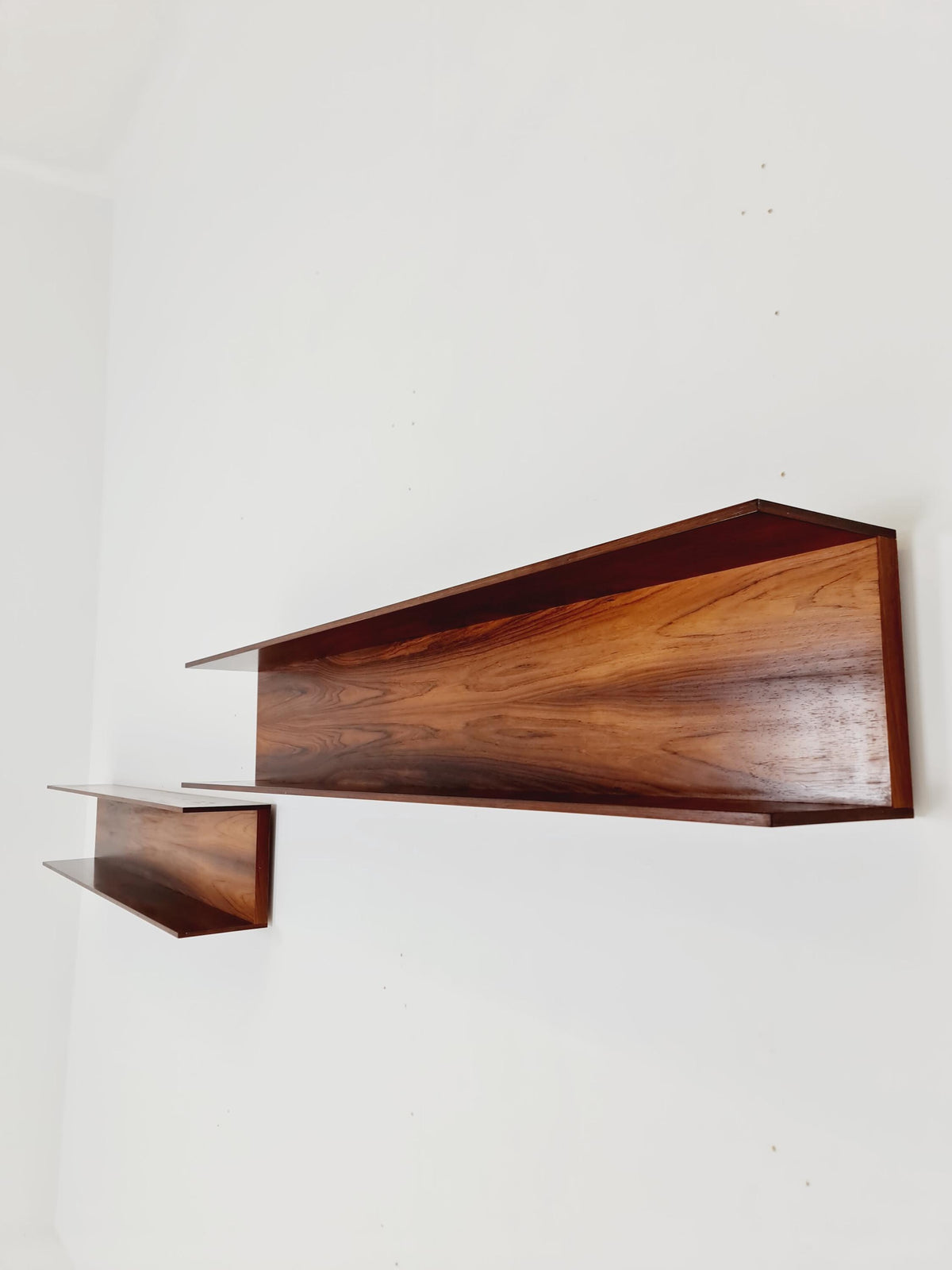 Long Rosewood German Wilheilm Renz for Walter Renz hanging shelf, 1960s