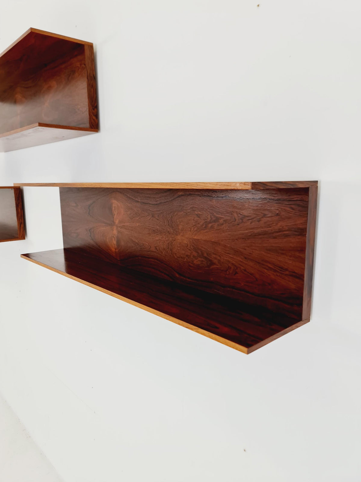 1 of 3 German Rosewood Wilheilm Renz for Walter Renz hanging shelf, 1960s