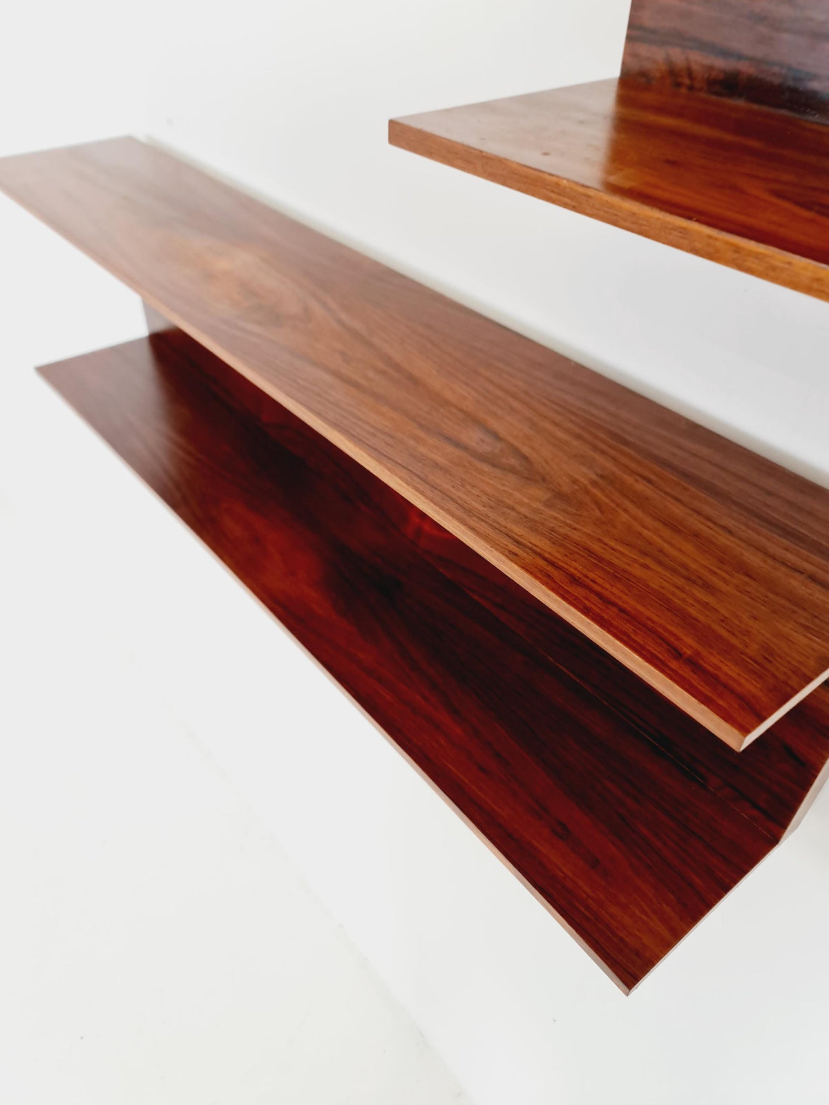 1 of 3 German Rosewood Wilheilm Renz for Walter Renz hanging shelf, 1960s