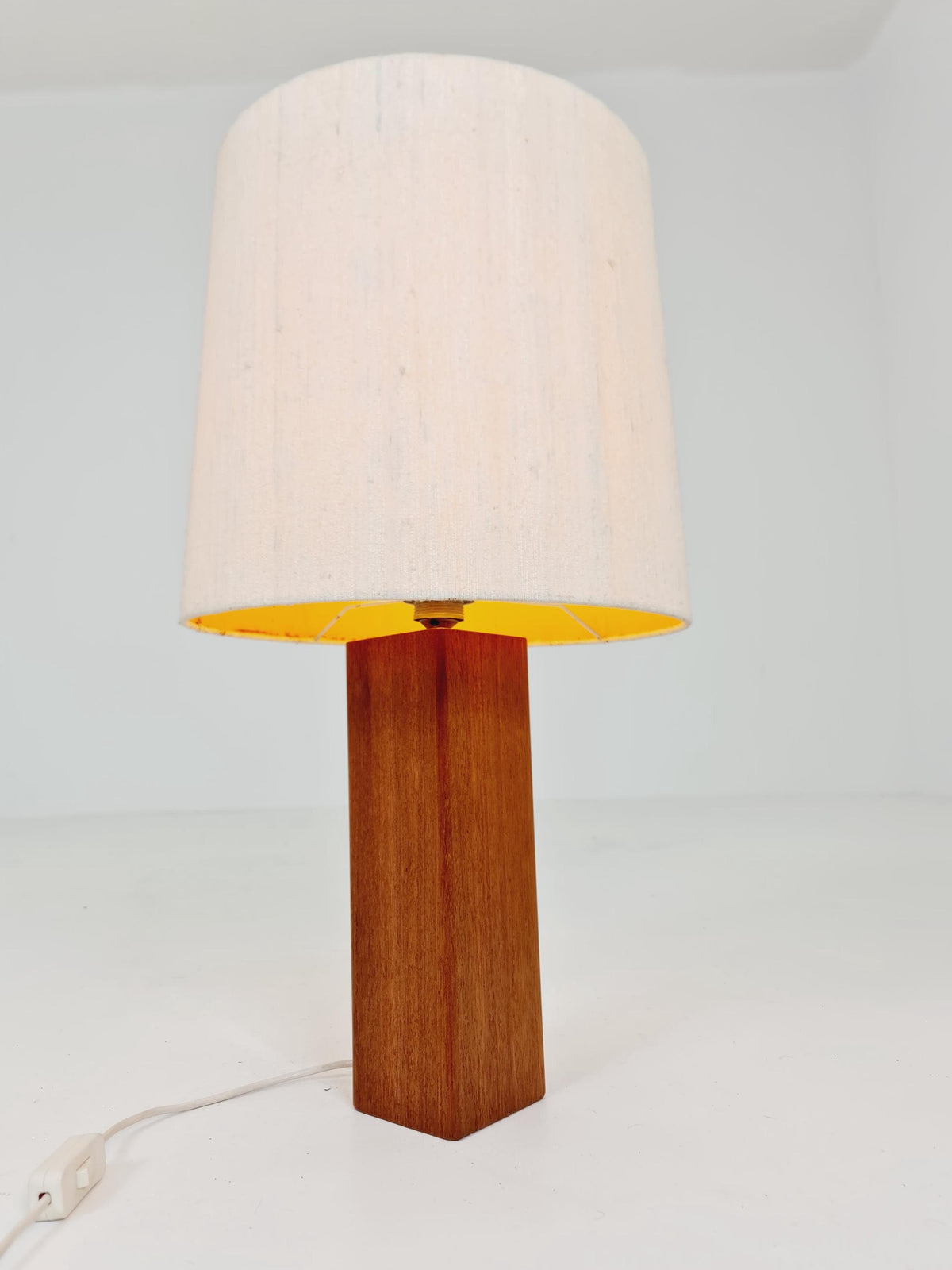 Mid century solid teak table lamp 1960s