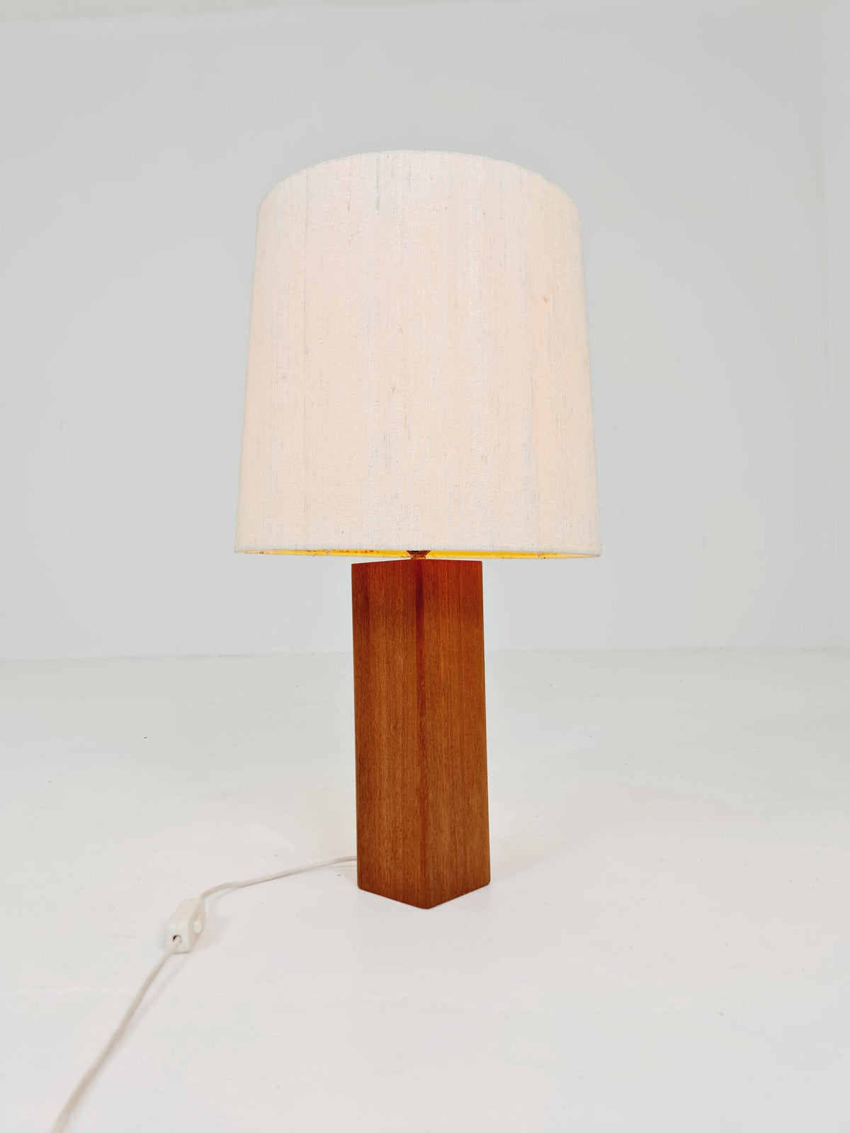Mid century solid teak table lamp 1960s
