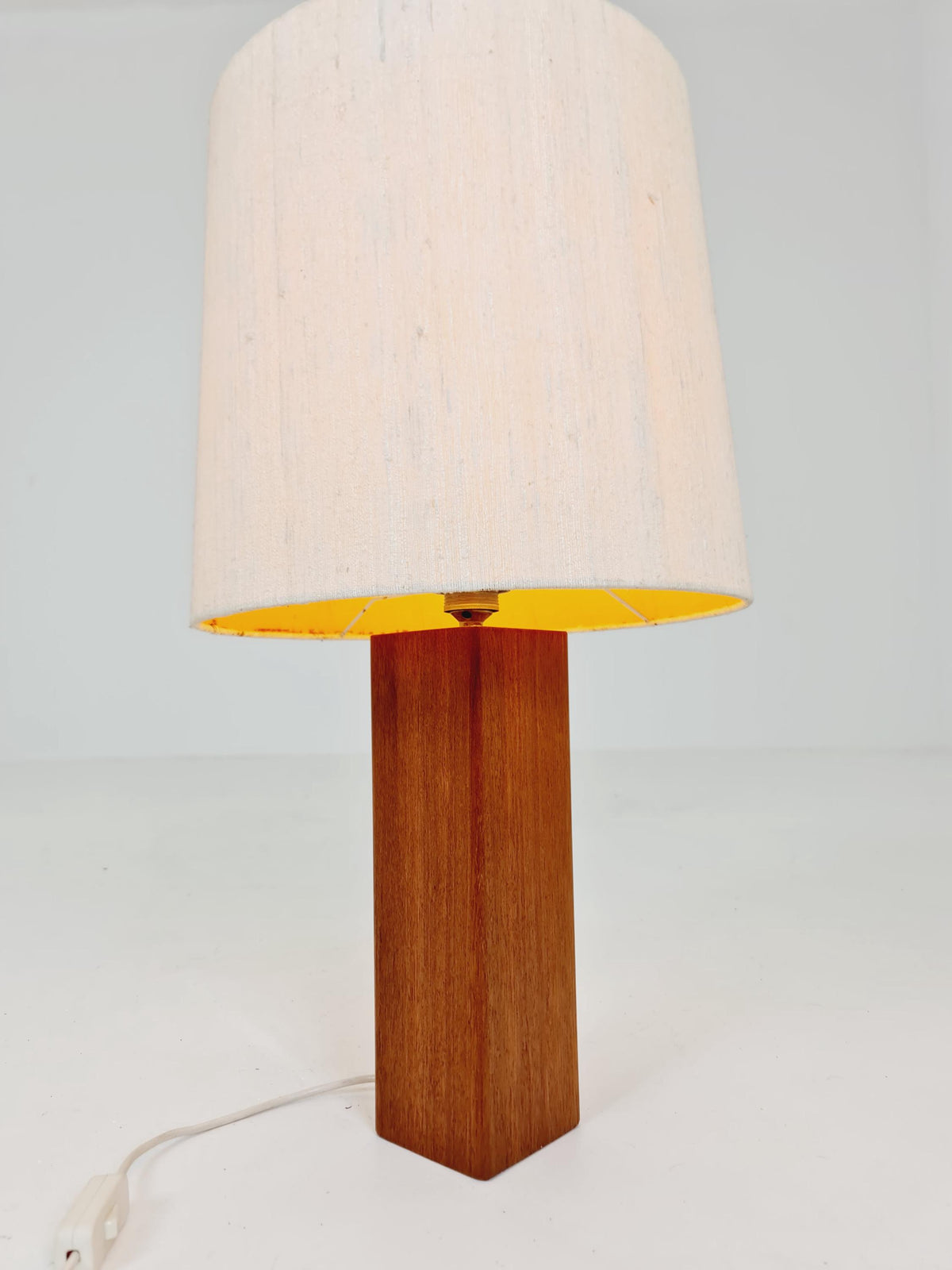 Mid century solid teak table lamp 1960s