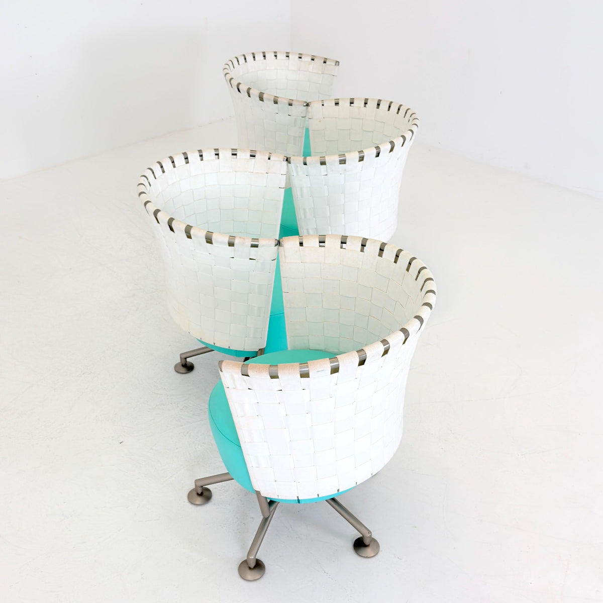 Set of 4 Mid century modern Peter Maly Circus Lounge Chairs for COR Germany, 1990s