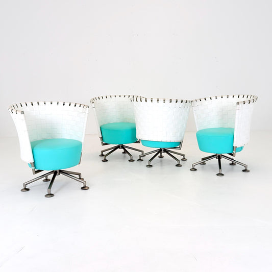 Set of 4 Mid century modern Peter Maly Circus Lounge Chairs for COR Germany, 1990s