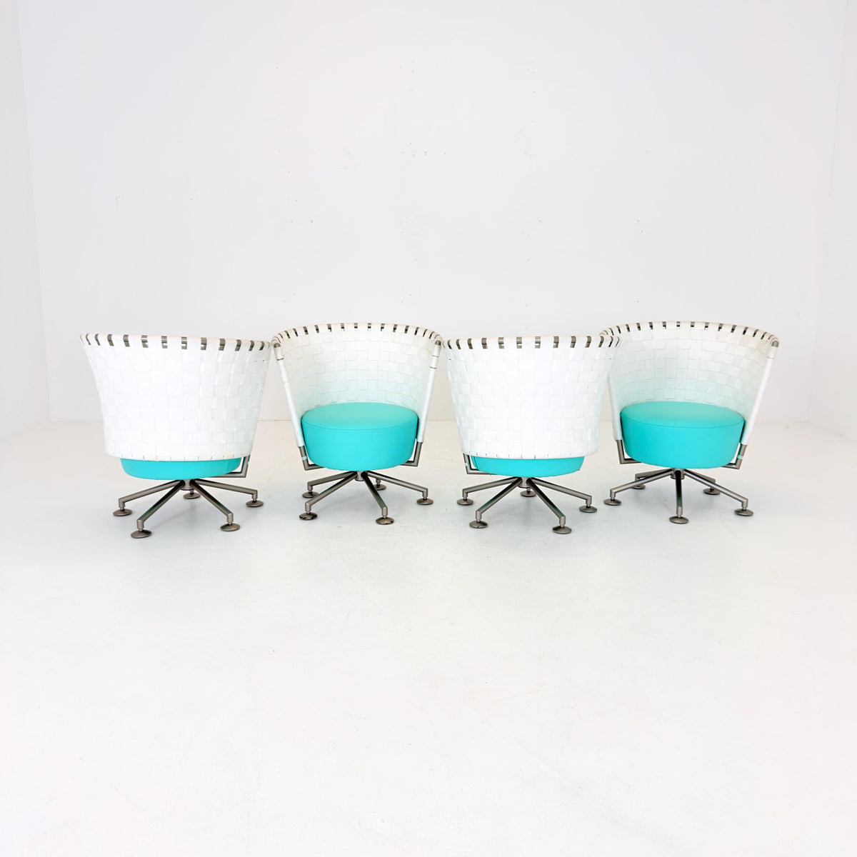Set of 4 Mid century modern Peter Maly Circus Lounge Chairs for COR Germany, 1990s