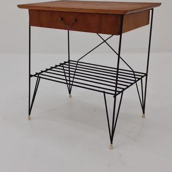 Midcentury swedish teak Vintage Side table/ Bedside table, 1960s