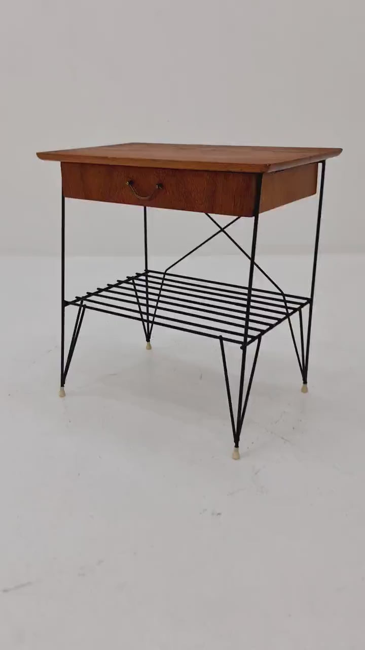 Midcentury swedish teak Vintage Side table/ Bedside table, 1960s