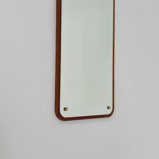 Mid century Scandinavian  Mirror with Curved Glass, by Eriksmålaglas Sweden 1960s