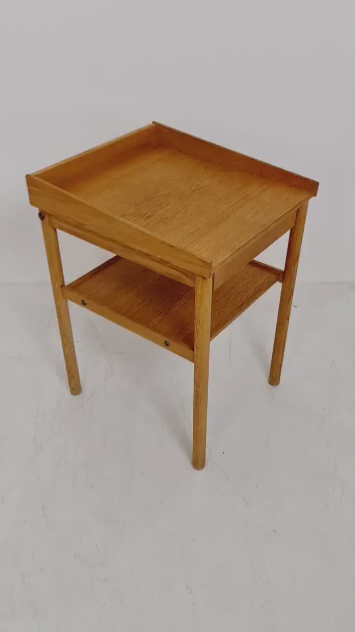 Midcentury Scandinavian oak Vintage Side table/ Bedside table, 1960s