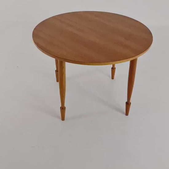Midcentury round Swedish teak coffee table, 1960s