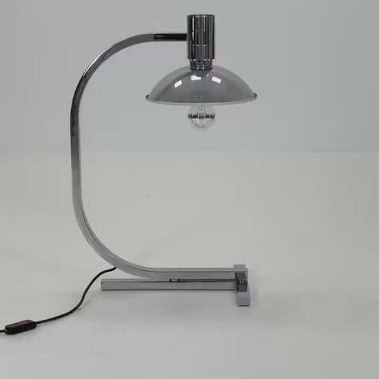 Rare Mid-Century Modern Chrome Large Table Lamp by Franco Albini, Franca Helg & Antonio Piva for Sirrah, Italy, 1960s