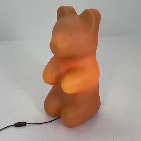 Retro large orange  bear standing  Lamp , by Heico 1980s Germany