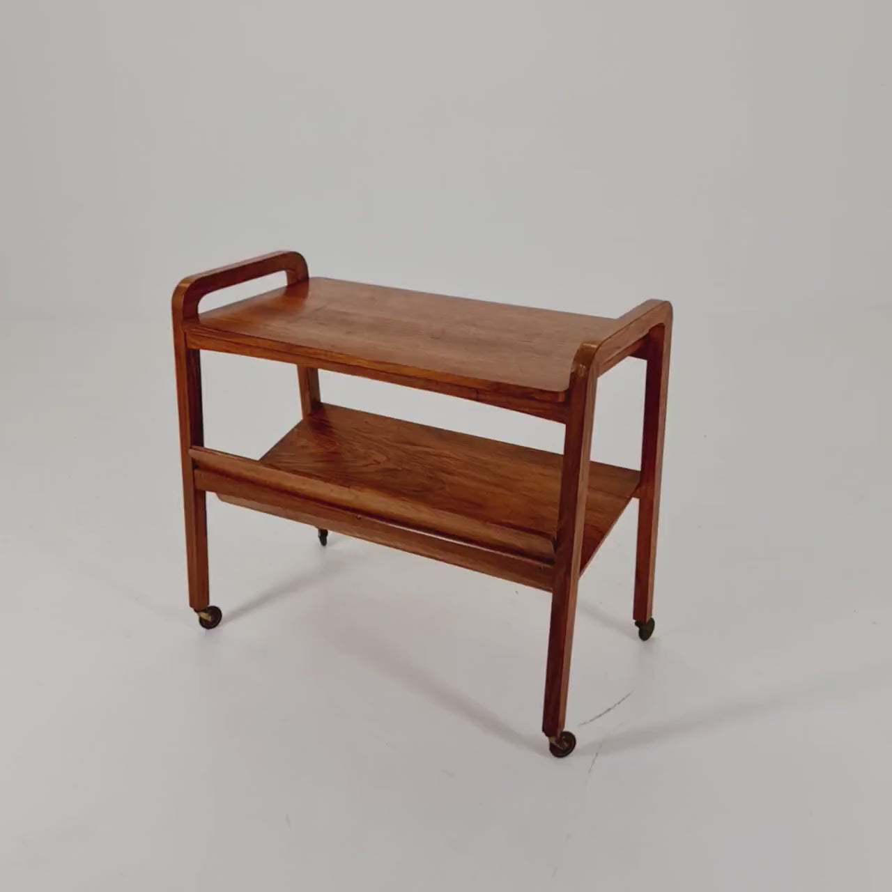 Midcentury Walnut Vintage big  Side table/ Bedside table/ Night stand with News Paper shelf  straight from the sixties By Opal