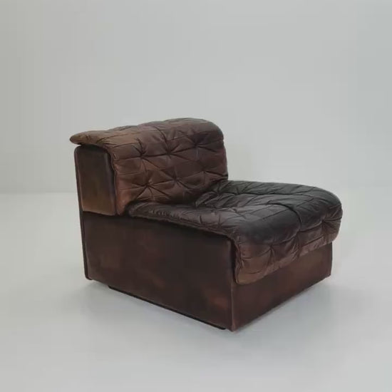 1 of 5 Mid Century DS11 Modular Patchwork Leather lounge chair by De Sede, Switzerland, 1970s