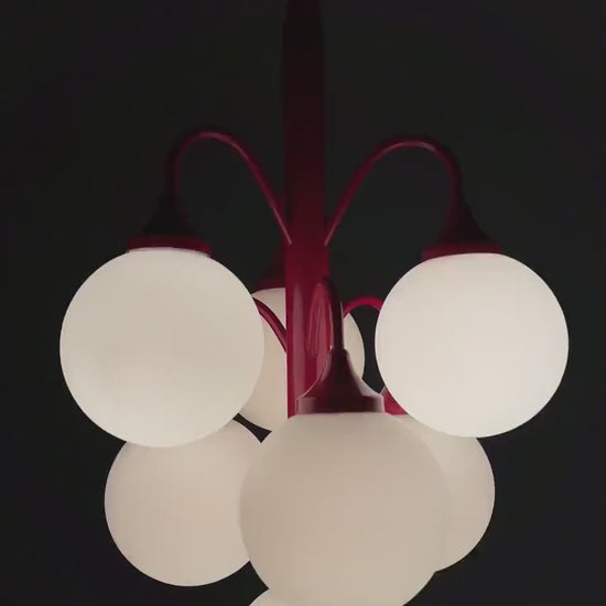 Mid century Opal chandelier from Kaiser Leuchten Germany 1970s