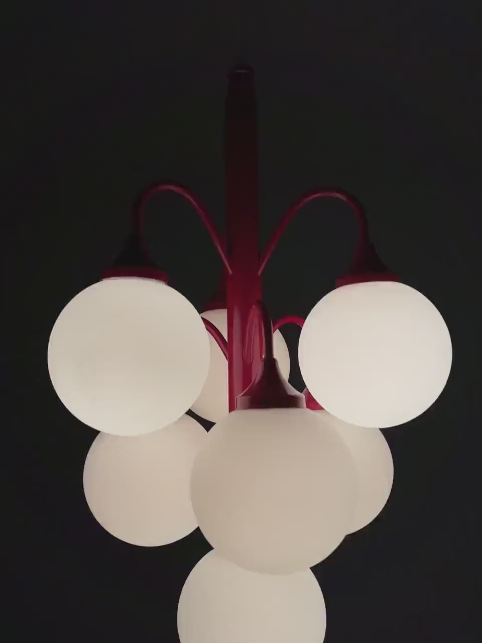 Mid century Opal chandelier from Kaiser Leuchten Germany 1970s
