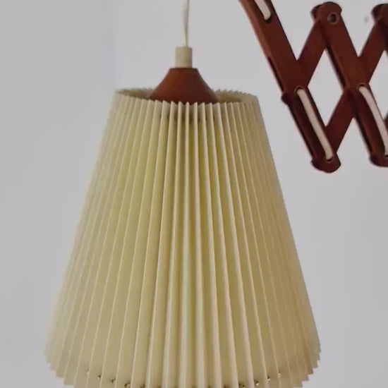 Swdish teak vintage sax wall lamp, 1960s