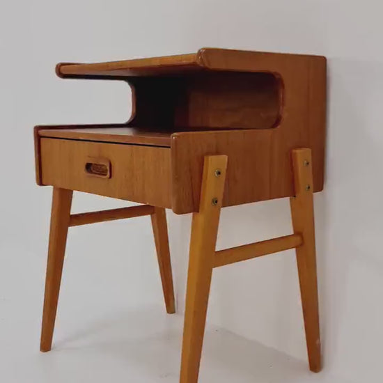 Midcentury Carlström & Co Teak Vintage Side table/ Bedside table/ Night stand straight from the sixties